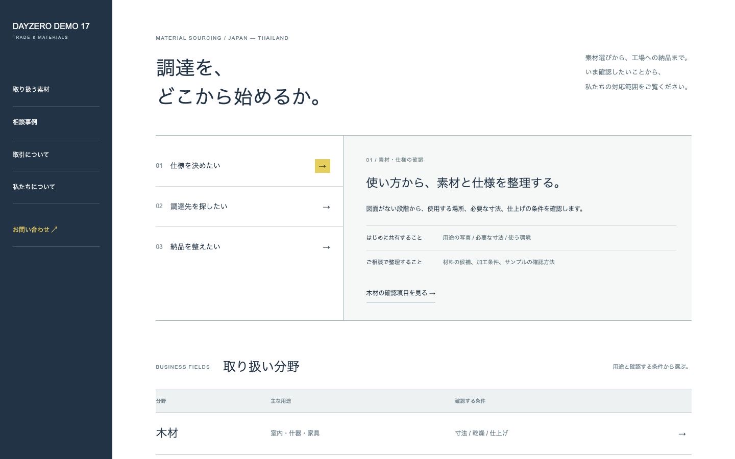 DAYZERO DEMO 17のサイト画面