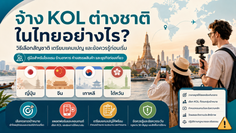 จ้าง KOL ต่างชาติ ในไทย ทำยังไง? คู่มือฉบับสมบูรณ์ปี 2026