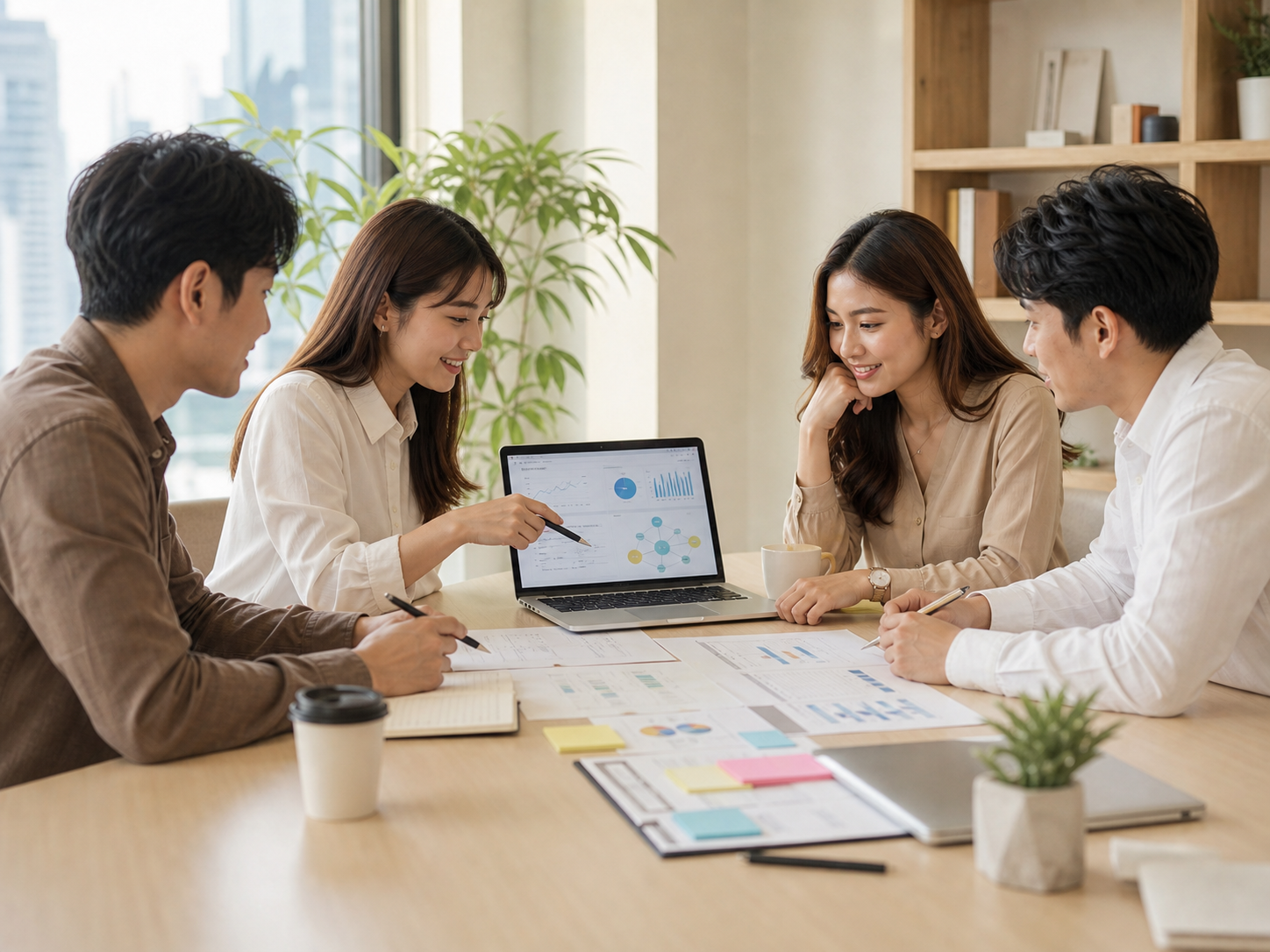 タイ語と日本語のSEO設計を確認する打ち合わせイメージ