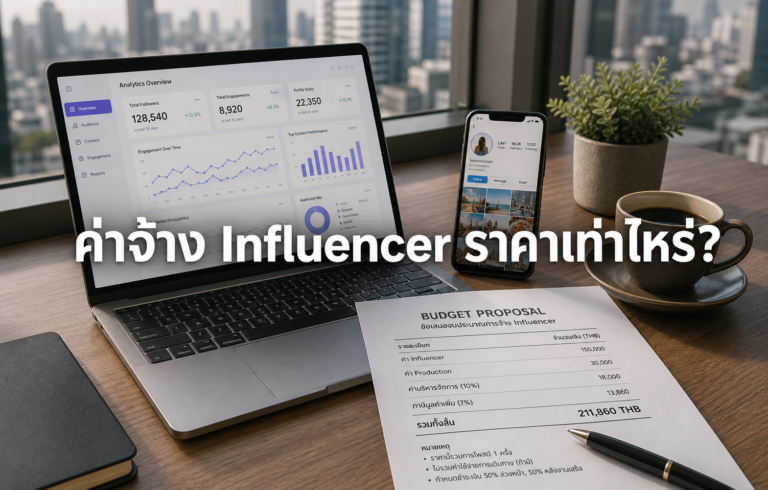 ค่าจ้าง Influencer ราคาเท่าไหร่ — เรทราคา KOL Marketing ในไทย【2026】